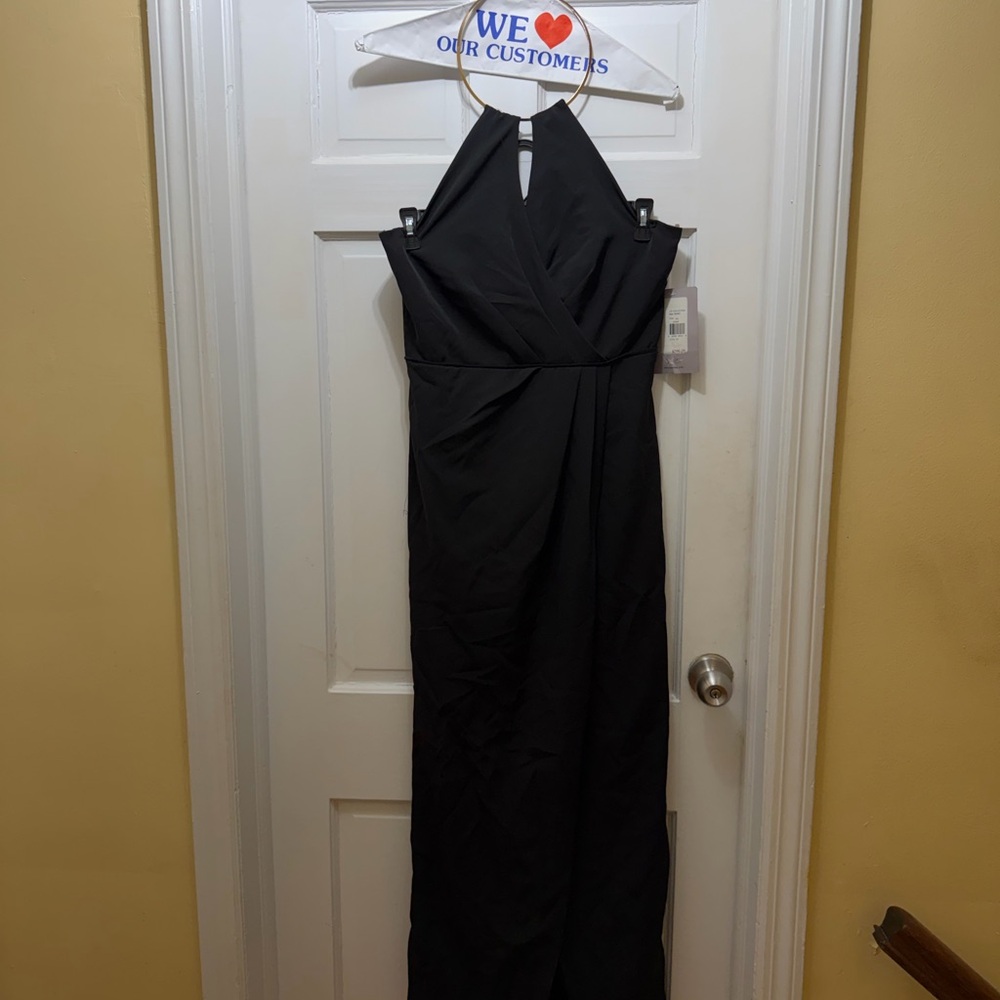 JS Collections Black Halter Maxi Dress
